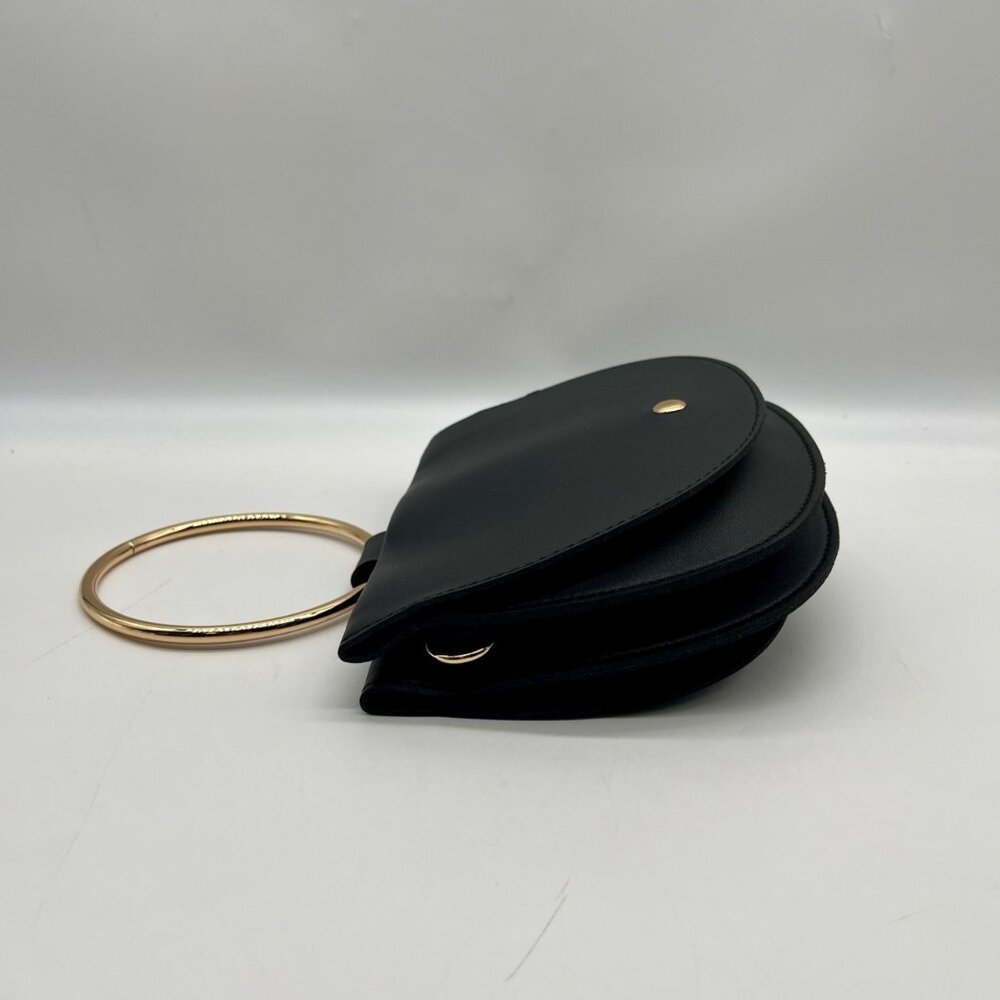 Melie Bianco Black Vegan Leather Felix Ring Crossbody Bag - Picture 3 of 10